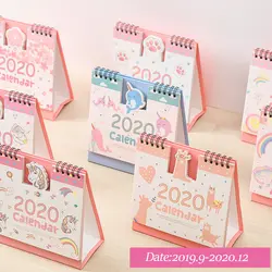 Креативный 2020 календарь Kawaii Unicorn Planet DIY ежедневный планировщик расписаний расписание 2019,09-2020,12 Настольный календарь канцелярские