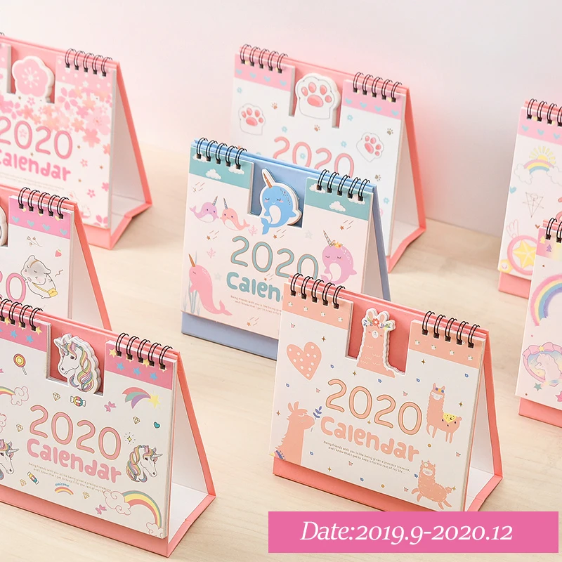 

Creative 2020 Calendar Kawaii Unicorn Planet DIY Daily Schedule Planner Timetable 2019.09-2020.12 Desktop Calendar Stationery