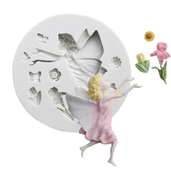 

Flower Fairy Silicone Mold Fondant Cakes Decorating Tools Silicone Molds Sugarcraft Chocolate Baking Tools Cakes Gumpaste Form
