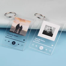 Música personalizado placa chaveiro álbum de fotos música cartaz keyring arte jogador exibição faixa de som chaveiro