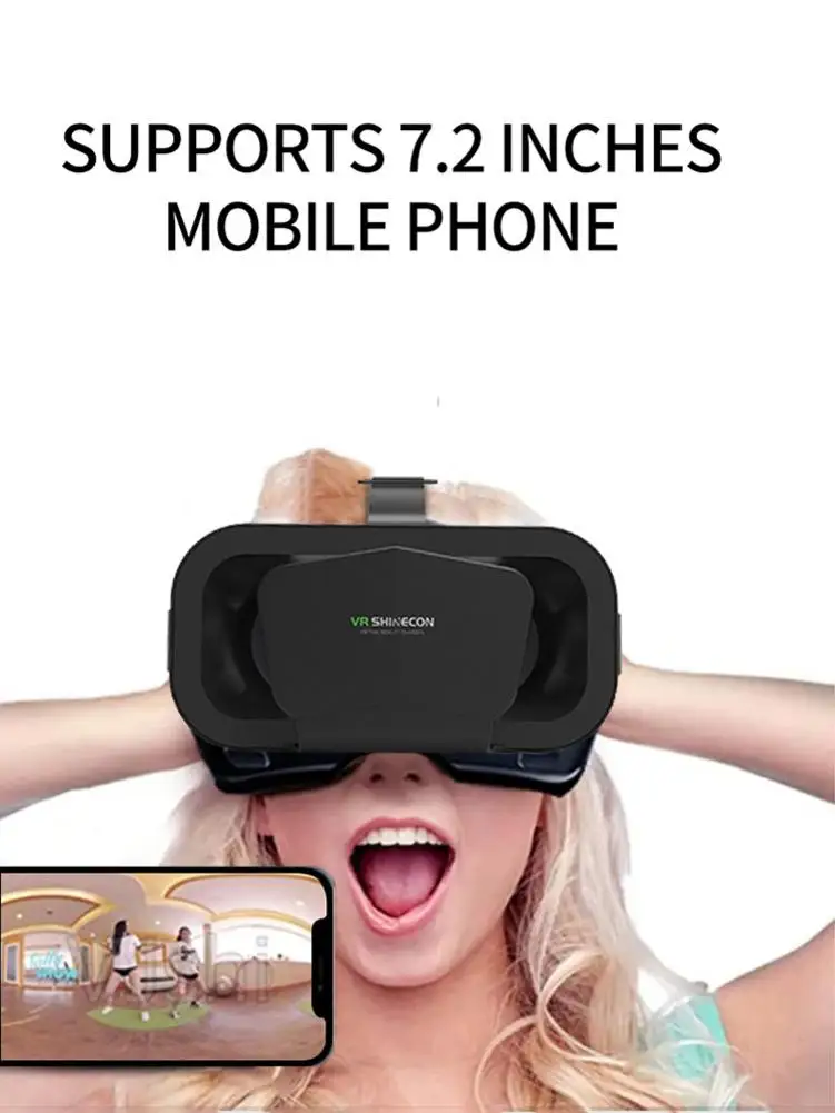 2021 Hot Head-mounted 3D VR Headset Virtual Reality Glasses For Phone Movies Video Games For 4.7-7.0 Inches/Android/WIN/IOS