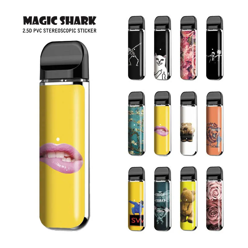 

Magic Shark Cat Lip Simpson Rick and Morty Bear Skull No Fade PVC Film Sticker Skin Case Cover for Smok Novo