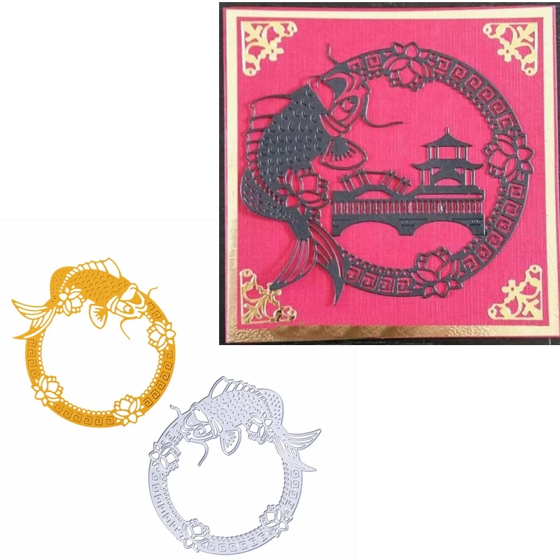 

Surplus year after year Metal Cutting Dies Stencils fish big splash Die Cuts For Card Making Decoration New 2019