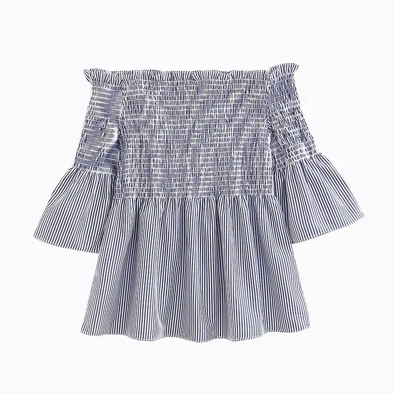 

19 Summer New Style WOMEN'S Dress Bell Sleeve Waist Hugging Short Skirt Article Texture Decorative Horizontal Neck off-Shoulder