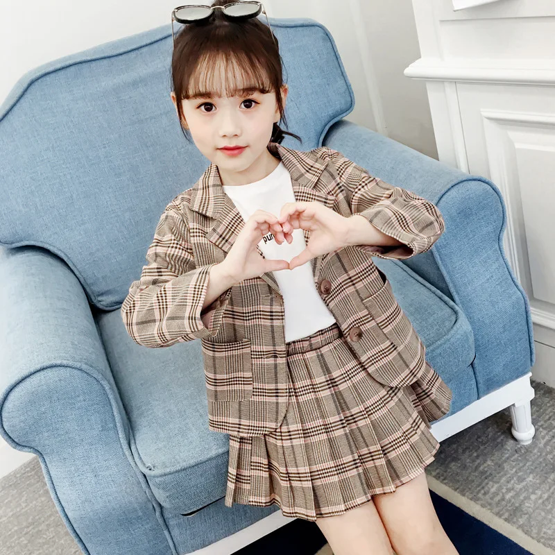 

2020 Girls Spring Clothing New Style Korean-style Fashion Payment Girls Suit Skirt Two-Piece Set GIRL'S Big Boy Set