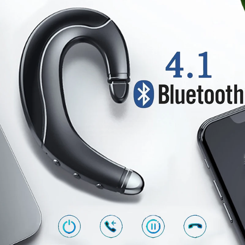 JINSERTA Bluetooth Bone Conduction Earphone With Hidden Microphone Wireless Waterproof Headset For iPhone Android