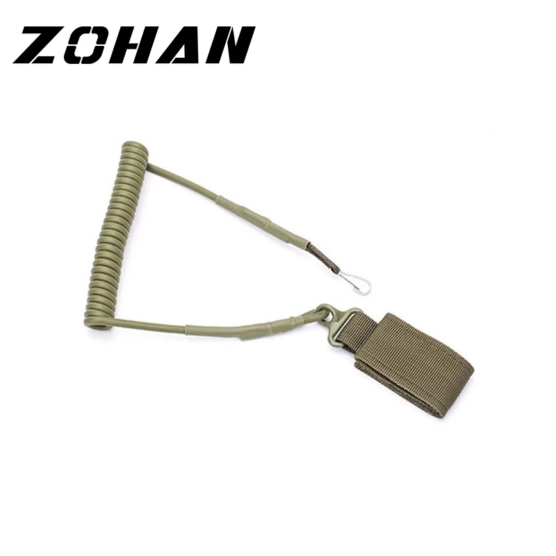 

coil sling rope lanyard Molle elastic hunt pistol tool belt backpack Airsoft gun handgun shooting military bag spring strap