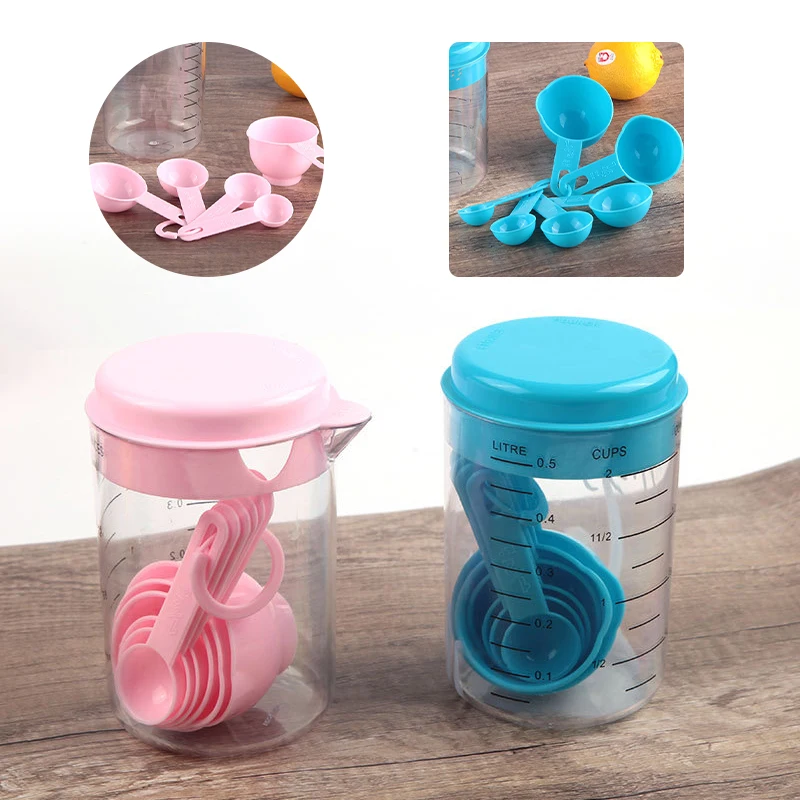 

7pcs/set Measuring Cups Plastic Measuring Spoons Kitchen Measuring Tools Tea Coffee Graduated Spoons Set Kitchen Baking Tools