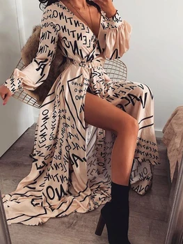 

Letter Print Long Sleeve Vacation Dress Swimsuit Cover Up Womens Cardigan Women Swimsuit Cover Up Pareos De Playa Mujer Tunic