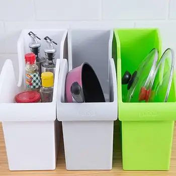

Kitchen Pulley Creative Storage Case Multi-use Cabinet Pot Lid Plastic Spice Rack Simple Home Organizer Utensils