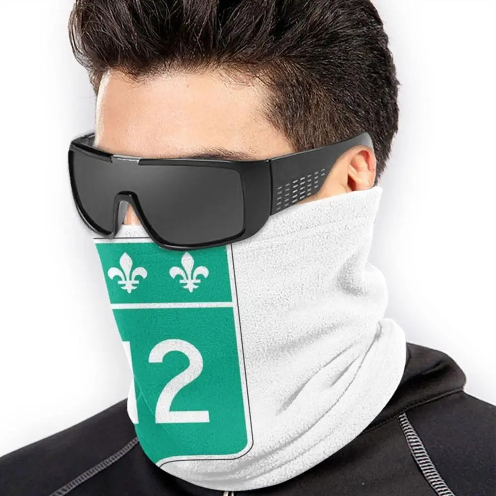 Quebec Route 112 Road Sign Cycling Motorcycle Headwear Washable Scarf Neck Warmer Face Mask Quebec Route 112 Québec Canadian male scarf