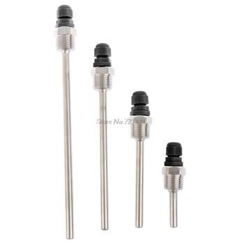 

4Pcs/set 50/100/150/200mm Stainless Steel Thermowell Waterproof Protective Cover for Temperature Sensors Protector Dropship