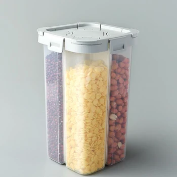

kitchen Storage Box Clear Container Set with Pour Lids home Storage Bottles Jars Dried Grains Tank Sealed Kitchen organizer