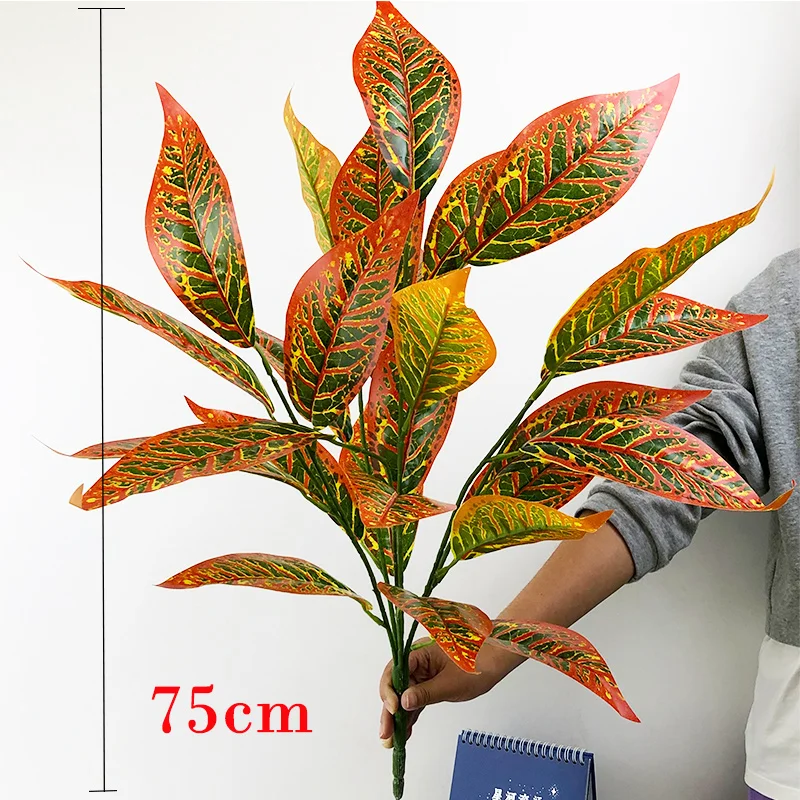 

75cm 26 Leaves Large Artificial Plants Tropical Tree Fake Magnolia Branch Plastic Palm Leaf False Monstera For Home Garden Decor