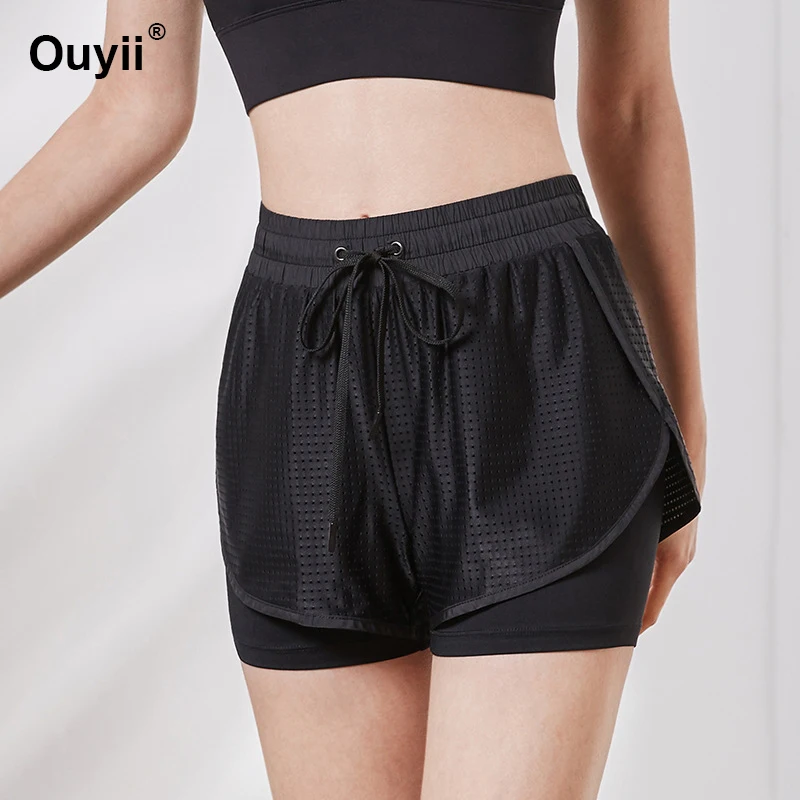 Women Shorts One-piece Suit Loose Running Quick-drying Breathable Sport Shorts Yoga Fitness Leggings Gym Running Workout Short
