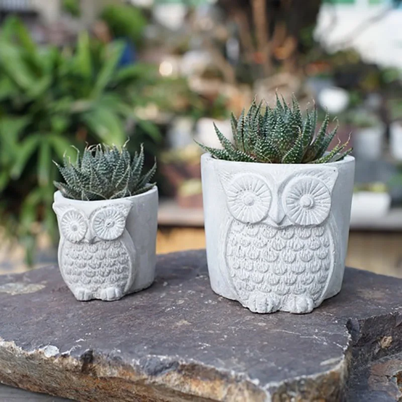 Николь силиконовые формы для цемента Совы форма плантатора бетонный цветочный