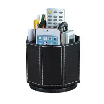 

PU Leather Rotatable Remote Control Holder Storage box for TV Remote Phone Eyeglasses