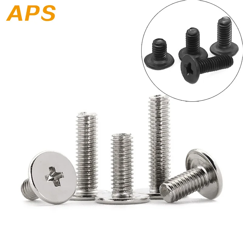 

25/50pcs M1.2 M1.4 M1.6 M2 M2.5 M3 Mini Micro Phillips Wafer Flat Head Screw Bolt for Laptop Notebook Computer Phone Glasses