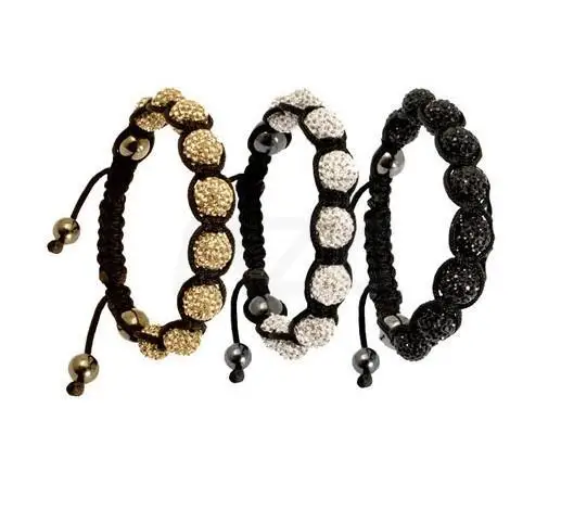 gxcf32 Best 3 Pcs/lot 10mm Bead Micro Pave Disco Ball Beads crystal bracelet Lot SFE fasion mix bracelets for men! | Украшения и