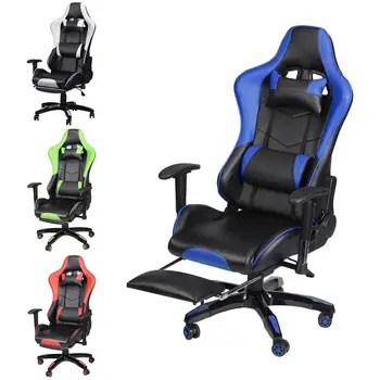 

Racing Gaming Office Chair Computer Desk 360 Degree Chair Adjustable Seat & Armrests Height Backrest Recline Retractable Leg