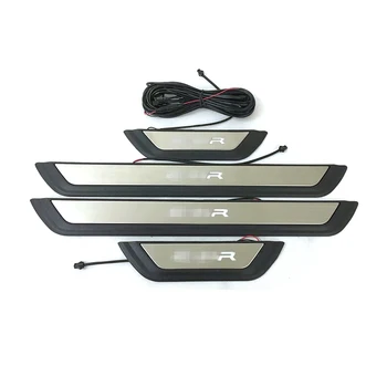 

For Toyota C-HR CHR 2016 2017 2018 2019 Accessories Stainless Steel LED Door Sill Scuff Plate Welcome Pedal Car Styling 4pcs/set