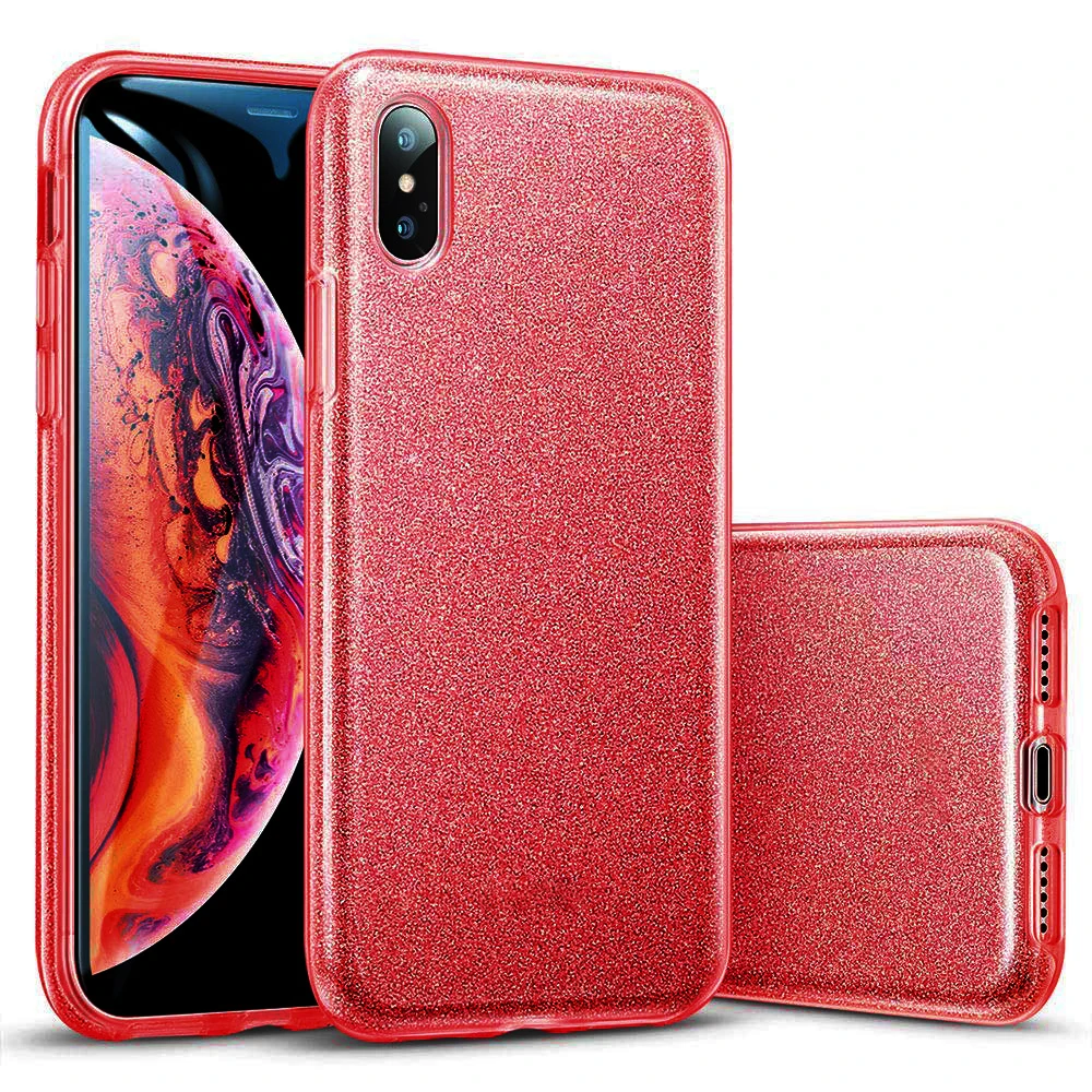 Red Утепленные водостойкий блеск чехол КРЫШКА ДЛЯ samsung Galaxy A10 A10E A20E A40 A70 A20 A205 A30 A50 противоударные Чехлы 3 Слои ТПУ+ ПК - Цвет: Red