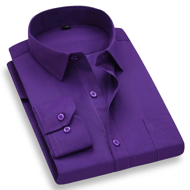 New 2021 Men Dress Shirt Fashion Twill 