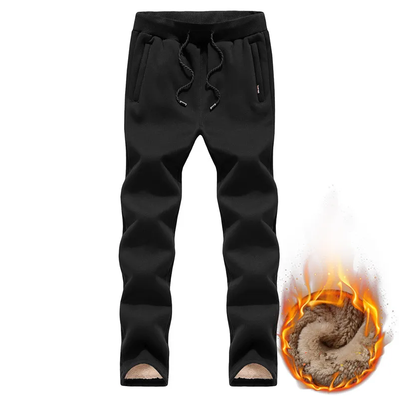 

2019 Thick Fleece Jogger Mens Pants Cotton Trousers Male Winter Warm Velvet Sweatpants Tracksuit Joggers LoosePencil Pants L-5XL