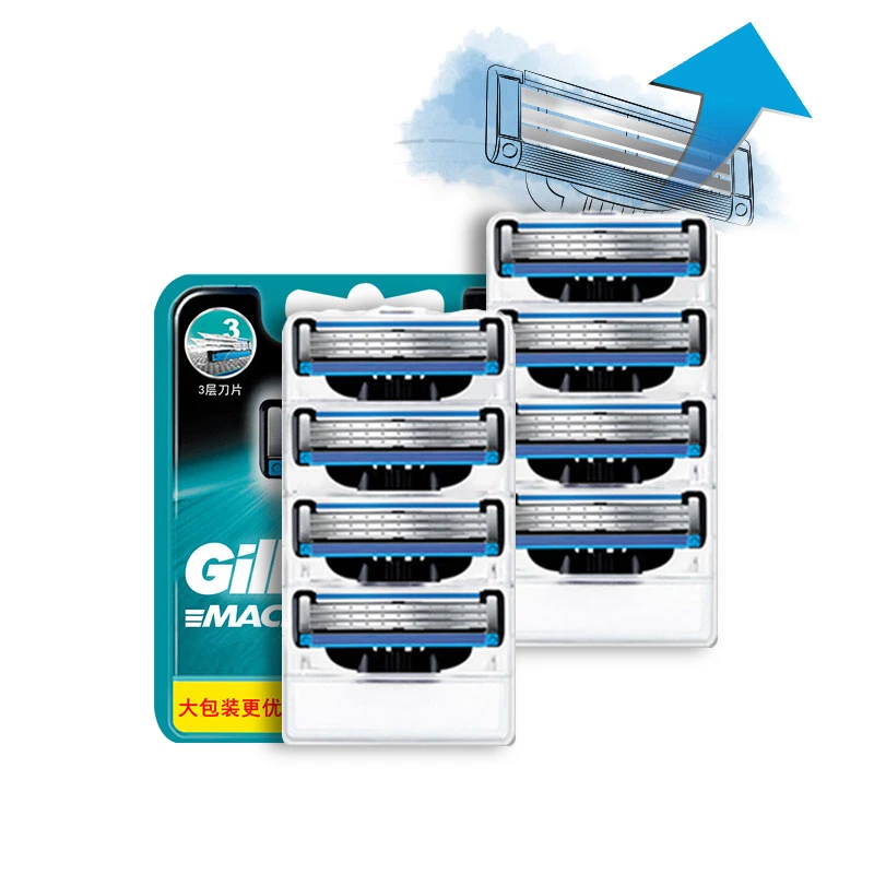 

8Pcs Razor blade For Gillettee Machh Shaving cassettes Fit Turboo Sensitivee Straight razor replaceable head Cartridges
