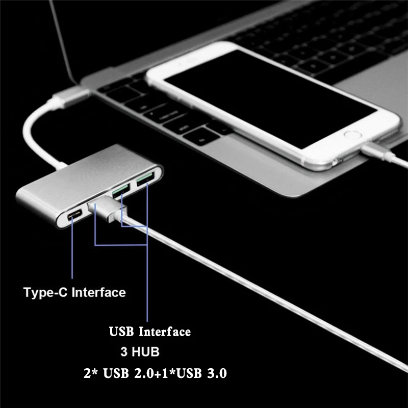 3,1 USB C концентратор type C к USB 3,0 сплиттер конвертер для MacBook Pro Air портативный Hab адаптер Аксессуары для ноутбуков