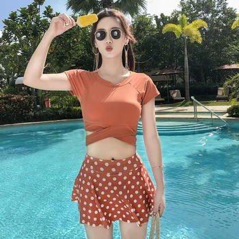 

Swimsuit Female Separate Swimwear Bikinis 2019 Woman Two Piece Bathing Suit Brazilian Bikini New Movement Big Yards Short Long