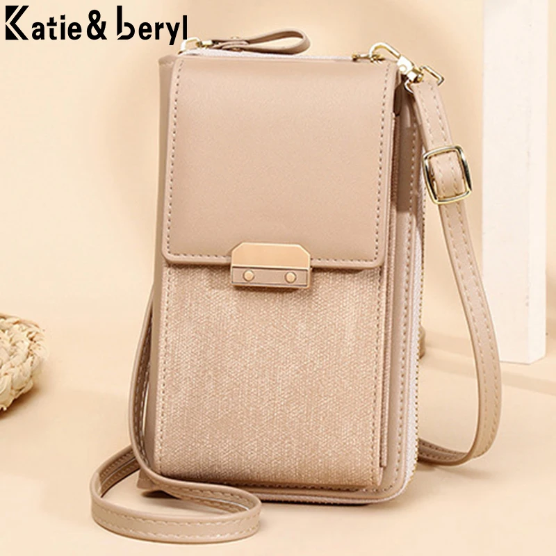 Bolso de hombro pequeño de marca para mujer, cartera femenina de diseñador de marca, de cuero Pu, bandolera, funda para teléfono