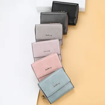 

2020 New Wallets for Women Fashion Short Zipper Multi-card Card Holder Creative Buckle Purses Clutch Bag Wallet Women