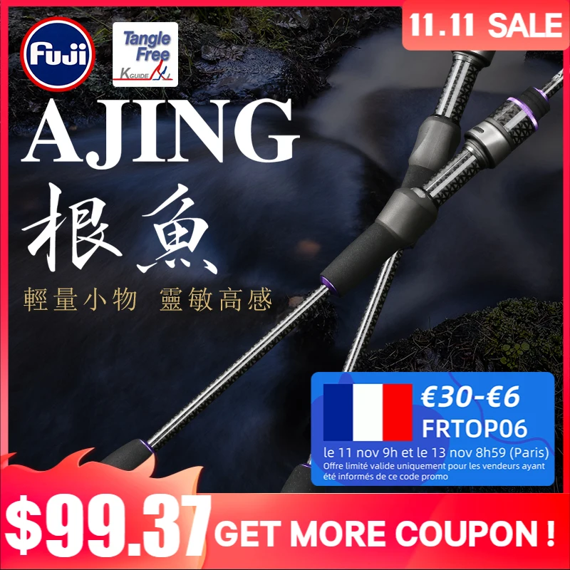 TSURINOYA NEW Ultralight AJING Rod ELF Only Weight 65g UL L 1.83m 2.26m 2 Secs ROCKFISH Lure Casting Spinning Fishing Rod