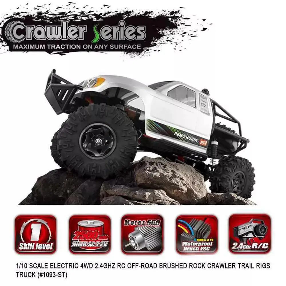 LeadingStar Remo Hobby 1093 ST 1/10 2 4G 4WD водонепроницаемый с щеткой Rc автомобиль внедорожный рок