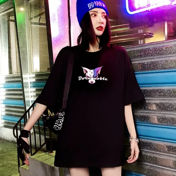 

Crew Neck Hip-hop Tshirt Women 2020 Summer Short Sleeve Hipster Women's T-shirt Cotton Tee Shirts