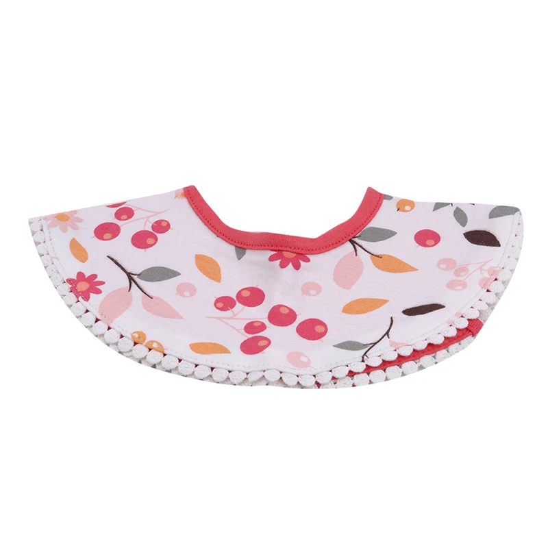 Cotton Round Bibs Baby Babador Feeding Smock Infant Burp Cloths Cartoon Saliva Towel Baby Eating Accessory Soft Baby Stuff