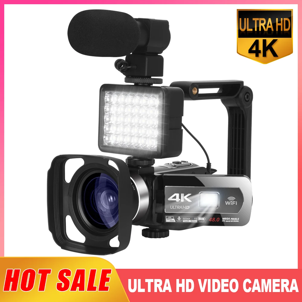 Video Camera 4K Camcorder WiFi Digital Camera Full HD 60FPS YouTube Vlogging 3.0 
