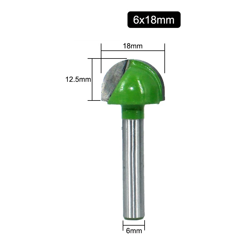 5Pcs 6Mm Shank Ball Nose Router Bits Set End Mill Round Cove Box Solid Carbide CNC Radius Core Milling Bit