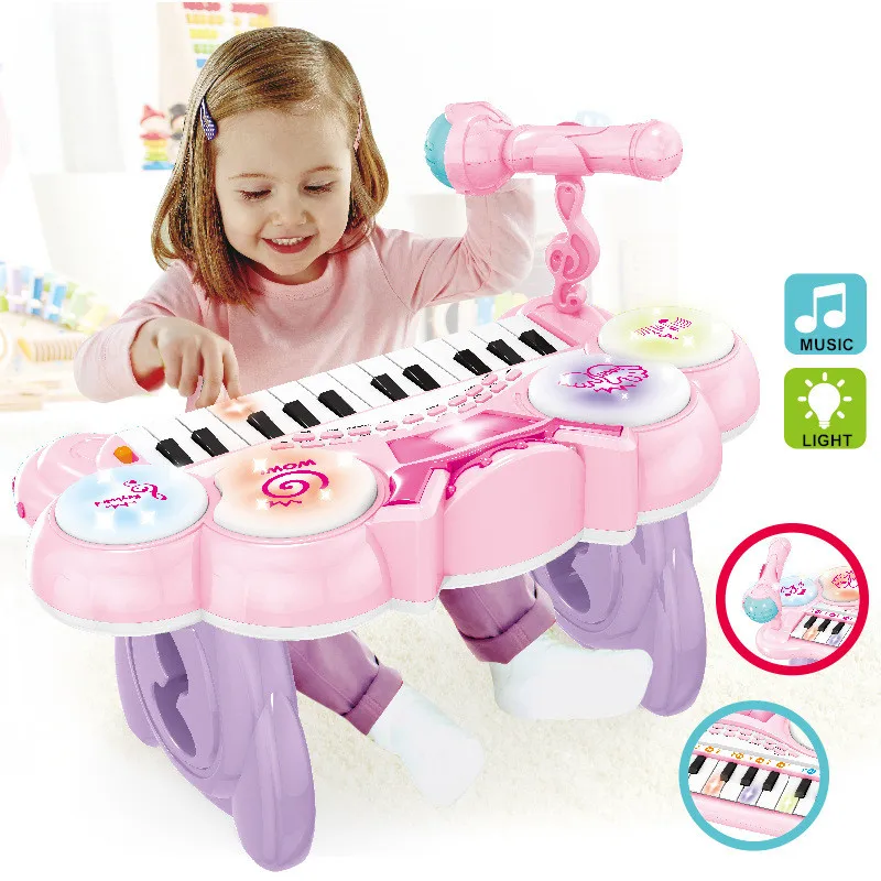 Детская музыкальная фортепиано освещение звуковые эффекты мультимедийное воспроизведение обучающая игрушка музыкальный инструмент От 1 до 6 лет