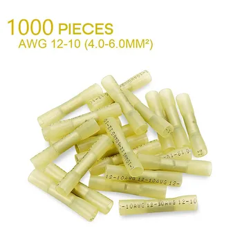

1000PCS Waterproof Heat Shrink Butt Wire Splice Crimp AWG 12-10 Cable Terminal Connectors Electrical Connector