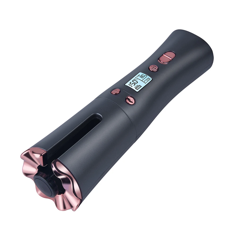 Modelador de Cabelo sem Fio Automático de Carregamento Ondulação do Cabelo Ferro com 6 Curling Configurações Temp Timer Tongs Ondas Praia Ferro Ondulação Usb & 9 temp & timer ondulação do cabelo tongs ondas praia ferro ondulação