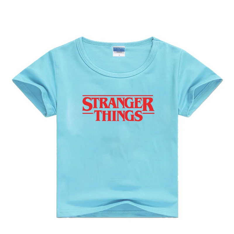 Футболка «странные вещи» Детская футболка футболки с рисунком для маленьких мальчиков и девочек летние светящиеся футболки с коротким рукавом Детские футболки - Цвет: 18