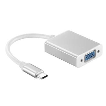 

Usb C 3.1 Type C To Vga Monitor Projector Video Cable Converter Adapter Hd Silver