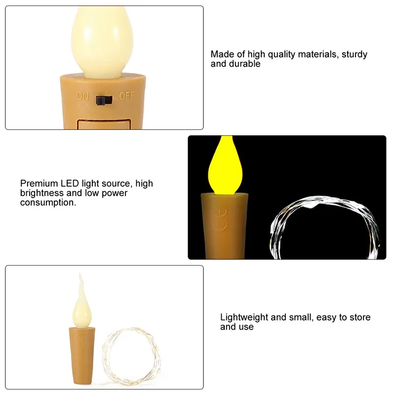 

2M 20 LED Fairy String lamp Cabinet Light Copper Wire Waterproof indoor bedroom Bookcase Holiday Christmas Decoration