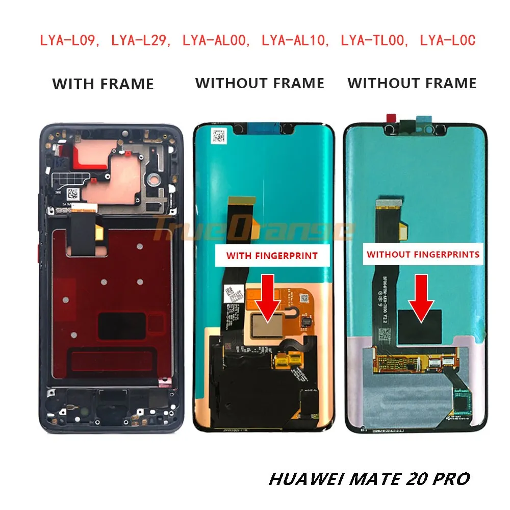 US $102.60 Super AMOLED For Huawei Mate 20 Pro LCD Display Touch Screen Digitizer Assembly Repair Mate 20 pro LCD With frame With fingerpri