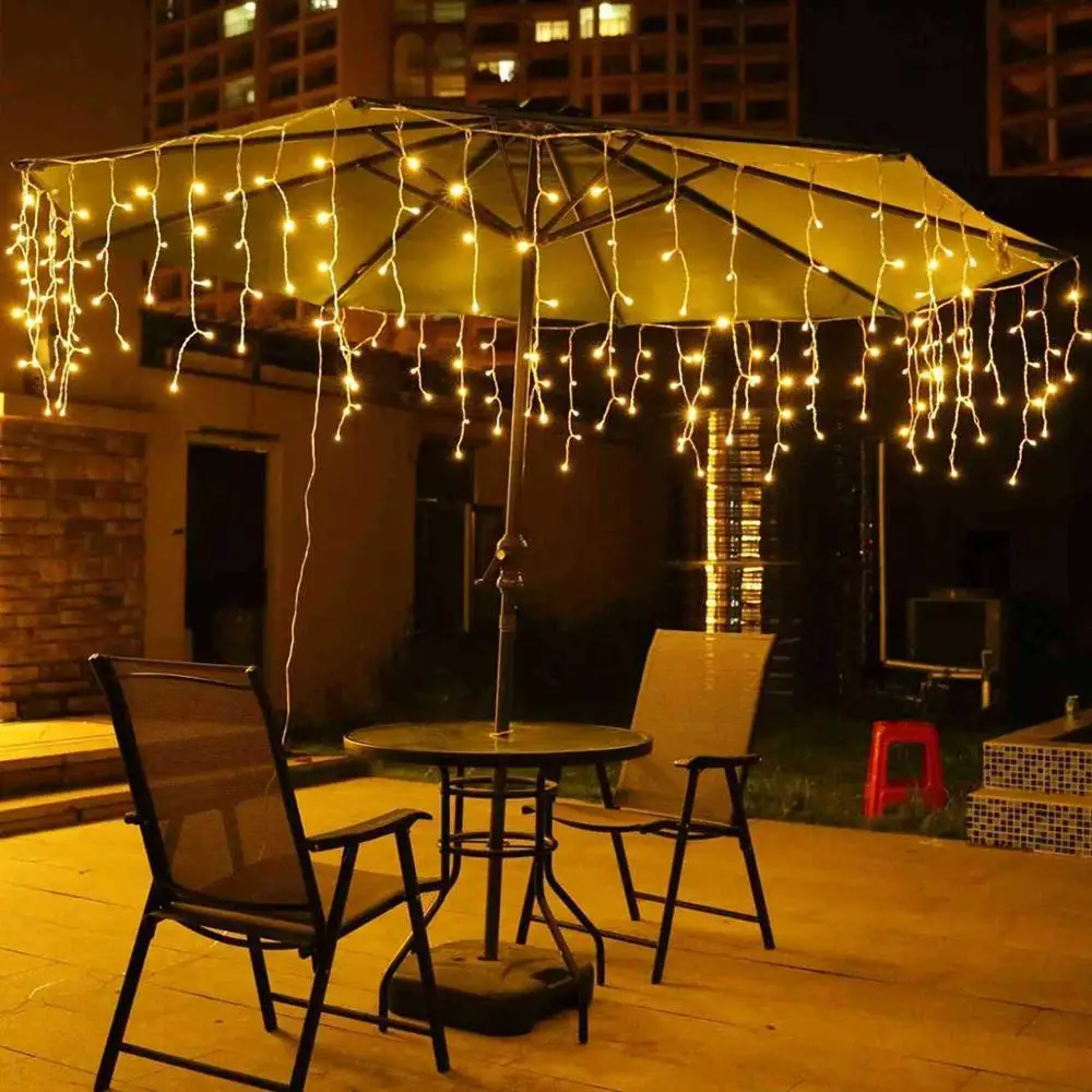 Curtain Icicle Led String Lights 220V 5m Droop 0.4-0.5-0.6m Fairy Lights for Eaves Garden Balcony Chritmas Decoration