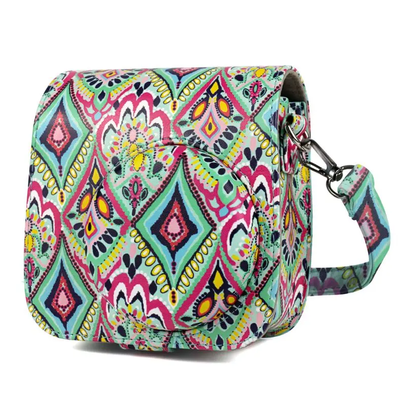 Colorful Rhombic National Style Camera Bag Case Cover with Shoulder Strap For Fujifilm Instax Mini 9 Mini 8 Mini 8+ Camera