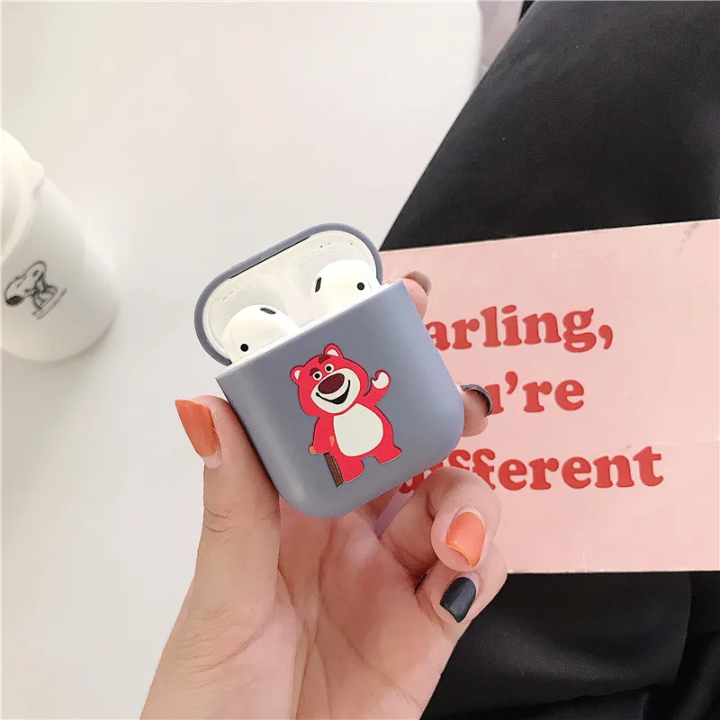 Серый Мягкий силиконовый чехол для наушников из ТПУ, чехол для AirPods, игрушка, история животных, Buzz Rex, для Apple Airpods 2, ударопрочный наушник, аксессуары - Цвет: Серый