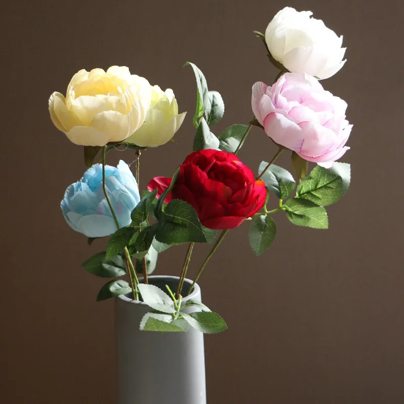 

5pcs Simulation Peony Bouquet Artificial Flower Branch Home Hotel Decoration Wedding Background Wall Decoration